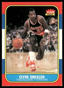 lot 5B image: Clyde Drexler RC 1986 Fleer #26 Rookie Vintage Basketball Card