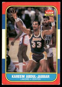lot 6B image: Kareem Abdul-Jabbar 1986 Fleer #1 Vintage Basketball Card