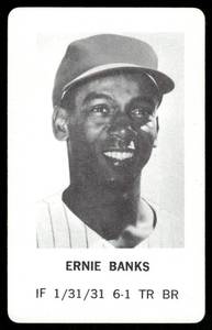 lot 14B image: Ernie Banks 1970 Milton Bradley Vintage Baseball Card