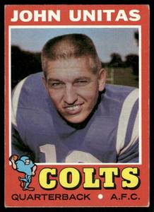 lot 18B image: Johnny Unitas 1971 Topps #1 Vintage Football Card