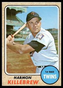 lot 19B image: Harmon Killebrew 1968 Topps #220 Vintage Baseball Minnesota Twins Card