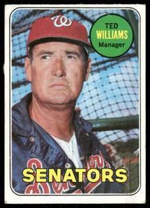 lot 20B image: Ted Williams 1969 Topps #650 Vintage Baseball Card