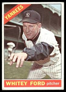lot 26B image: Whitey Ford 1966 Topps #160 Vintage Baseball Card