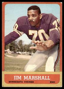 lot 30B image: Jim Marshall 1963 Topps #107 Vintage Minnesota Vikings Football Card