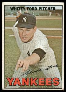 lot 35B image: Whitey Ford 1967 Topps #5 Vintage Baseball Card