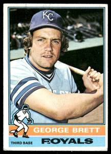 lot 38B image: George Brett 2nd Year 1976 Topps #19 Vintage Baseball Card
