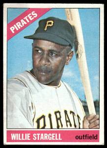 lot 42B image: Willie Stargell 1966 Topps #255 Vintage Baseball Card