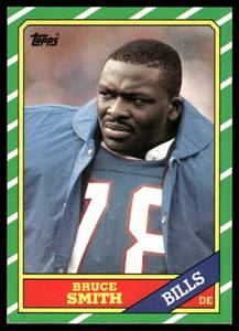 lot 46B image: Bruce Smith RC 1986 Topps #389 Vintage Rookie Football Card