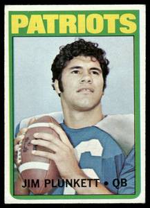 lot 48B image: Jim Plunkett RC 1972 Topps #65 Vintage Rookie Baseball Card