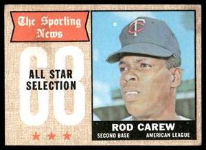 lot 50B image: Rod Carew 1968 Topps #363 Vintage Minnesota Twins Baseball Card