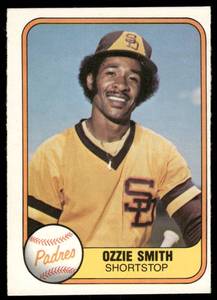 lot 53B image: Ozzie Smith 1981 Fleer #388 Vintage Baseball Card