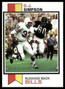 lot 63B image: OJ Simpson 1973 Topps #500 Vintage Football Card