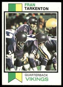 lot 68B image: Fran Tarkenton 1973 Topps #60 Vintage Minnesota Vikings Football Card