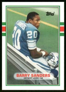 lot 13C image: Barry Sanders RC 1989 Topps Traded #83T Rookie Football Card