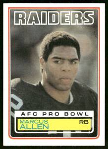 lot 18C image: Marcus Allen RC 1983 Topps #294 Rookie Vintage Football Card