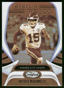 lot 21C image: Patrick Mahomes 2020 Certified Gold Team #GT-PM Football Card