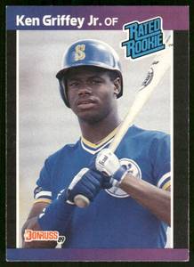lot 30C image: Ken Griffey Jr. RC 1989 Donruss Rated Rookie #33 Baseball Card