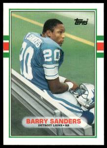 lot 43C image: Barry Sanders RC 1989 Topps Traded #83T Rookie Football Card