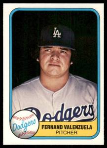 lot 54C image: Fernando Valenzuela RC 1981 Fleer #140 Vintage Rookie Baseball Card