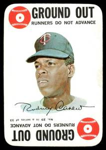 lot 58C image: Rod Carew 1968 Topps Game Card #29 Vintage Minnesota Twins Baseball Card