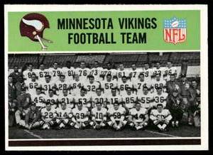 lot 63C image: 1965 Minnesota Vikings Team Card Philadelphia #169 Vintage Football Card