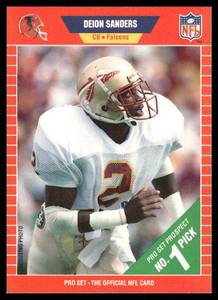 lot 65C image: Deion Sanders RC 1989 Pro Set #486 Rookie Football Card