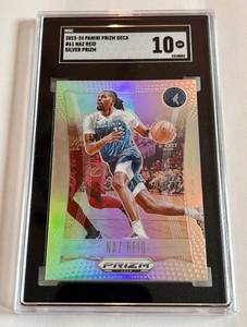 lot 23 image: Naz Reid SGC 10 Gem Mint 2023-24 Prizm Deca Silver #61 Minnesota Timberwolves Basketball Card