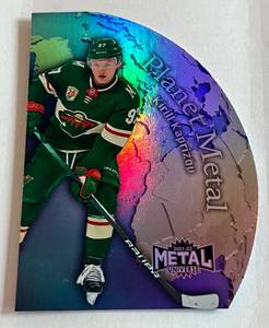 lot 210 image: Kirill Kaprizov Metal Die Cut 2021-22 Skybox Metal Universe Planet Metal #PM-8 Minnesota Wild Hockey Card