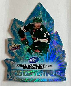 lot 213 image: Kirill Kaprizov Die Cut 2022-23 Upper Deck Ice Crystals #IC-16 Minnesota Wild Hockey Card