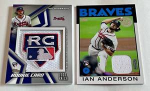lot 215 image: Ian Anderson 2 Card RC Relic  Logo Patch Lot - Rookie Baseball Cards
