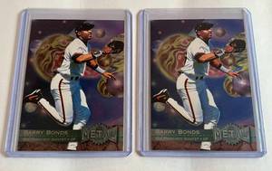 lot 219 image: Barry Bonds 2 Card Metal Baseball Lot