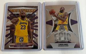 lot 221 image: LeBron James 2 Card Basketball Lot