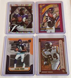lot 223 image: Randy Moss 4 Card Premium Minnesota Vikings Football Card Lot