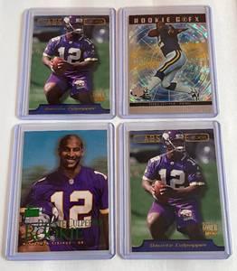 lot 225 image: Daunte Culpepper 4 RC Lot Minnesota Vikings Rookie Football Cards