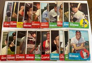 lot 236 image: 1963 Topps Baseball 20 Card Vintage Lot