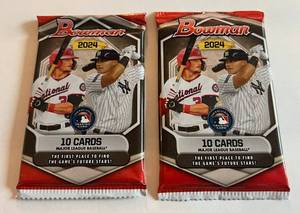 lot 241 image: 2 Packs - 2024 Bowman Baseball Cards