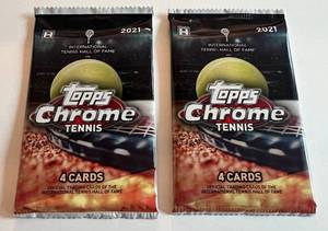 lot 242 image: 2 Packs - 2021 Topp Chrome Tennis Cards - Coco Gauf RC