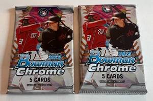 lot 244 image: 2 Packs -  2023 Bowman Chrome Baseball Cards