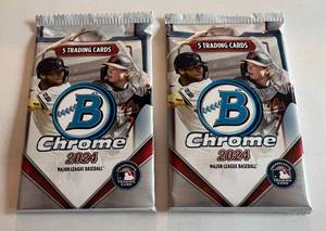 lot 246 image: 2 Packs -  2024 Bowman Chrome Baseball Cards