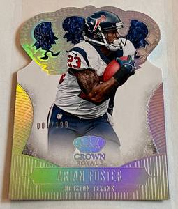 lot 110A image: Arian Foster 199 Die Cut 2013 Crown Royale #12, NUMBERED 001199, Football Card