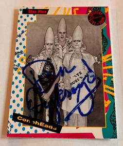 lot 75A image: Dan Akroyd Autographed Coneheads Card 1992 Star Pics Saturday Night Live Classics #34
