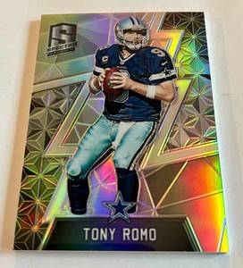 lot 76A image: Tony Romo 99 2016 Spectra #32, numbered 6199 Football Card