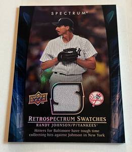 lot 83A image: Randy Johnson Relic 2008 Spectrum Retrospectrum Swatches #RS-RJ2 Baseball Card