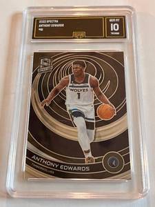 lot 16D image: Anthony Edwards Gem Mint 10 2022 Spectra #81 Minnesota Timberwolves Basketball Card