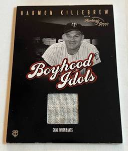 lot 17C image: Harmon Killebrew Relic Game Worn Pants 2003 Fleer Boyhood Idols #BI-HK, numbered 480615 Minnesota Twins Baseball Card