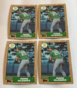 lot 72C image: Mark McGwire 4 RC Lot 1987 Topps #366 Rookie Baseball Cards