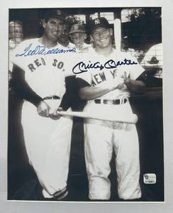 lot 1 image: Mickey Mantle and Ted Williams Signed and Authenticated 8x10 Photo, Framed 15x19, Vintage Baseball