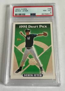 lot 73C image: Derek Jeter RC PSA 8 NM-MT 1993 Topps #98 Rookie Baseball Card