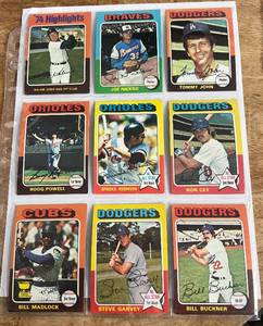 lot 77C image: 1975 Topps Baseball 9 Card Star Lot - Al Kaline, Brooks Robinson, and More - Vintage Baseball Cards