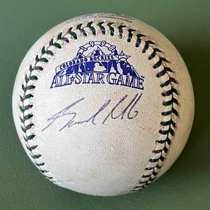 lot 30D image: Brad Radke Signed 1998 All-Star Game Ball (His Only AS Game) OMLB Rawling Selig - Minnesota Twins
